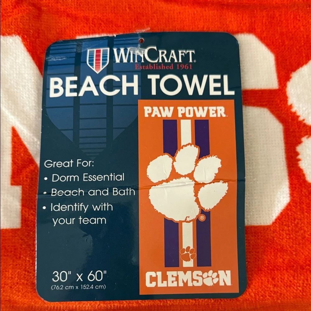 Wincraft Orange and Purple Clemson Towel